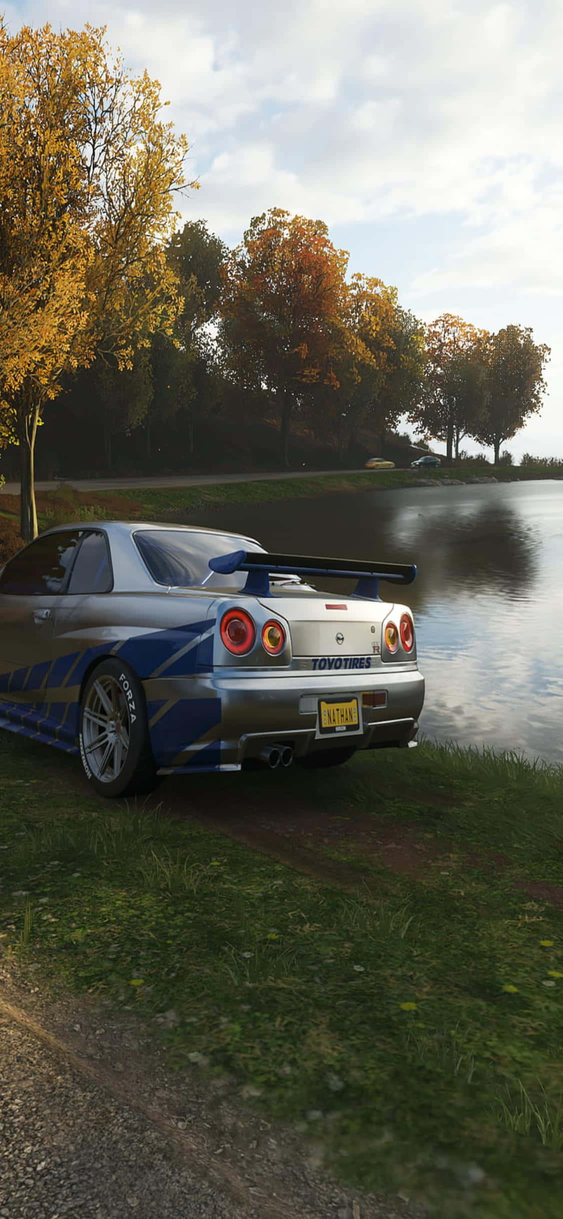 Maglarong Forza Horizon 4 sa isang iPhone Xs Wallpaper