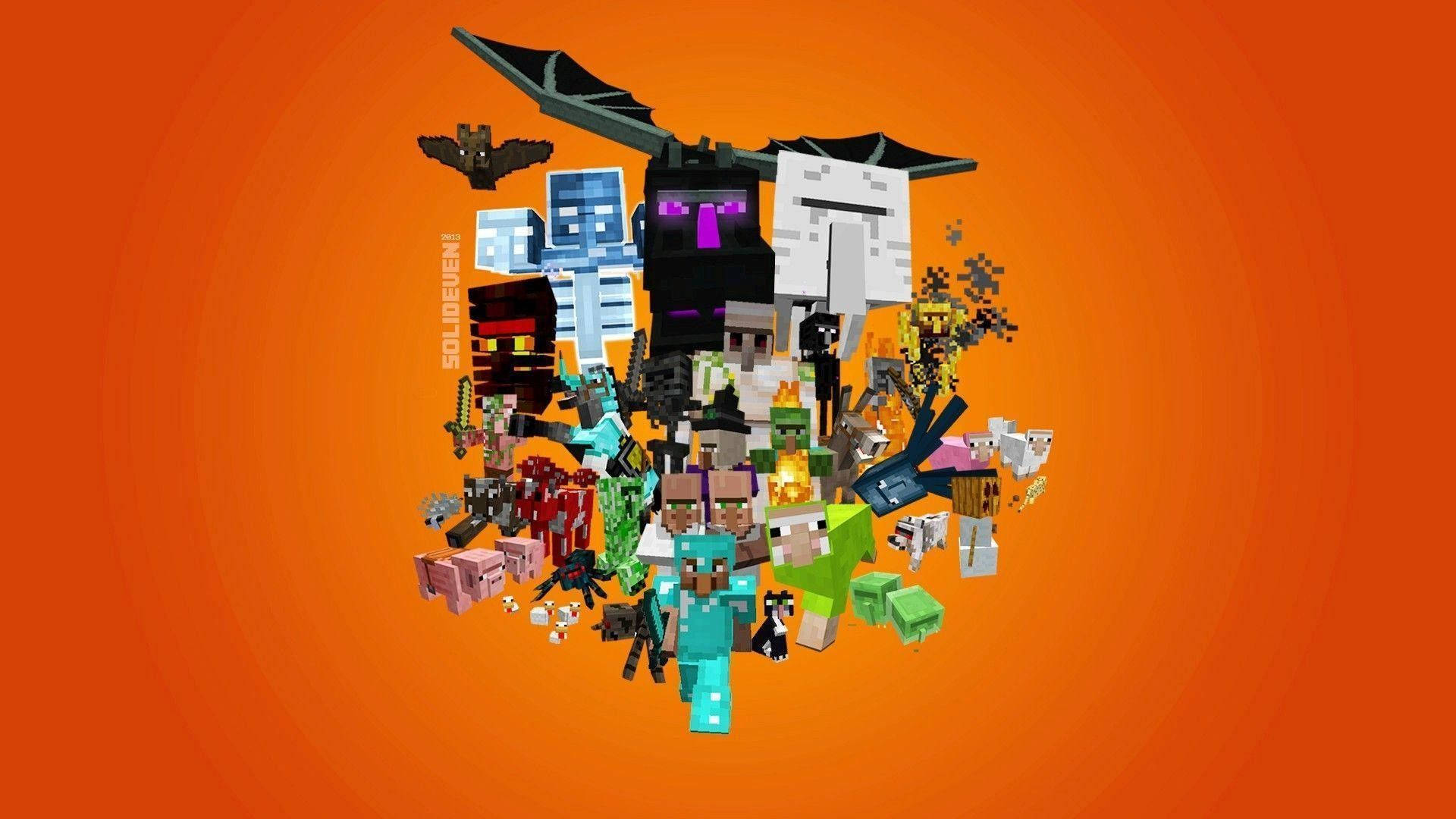 Maglibot sa Isang Misteryosong Mundo ng Minecraft kasama si Herobrine at ang Kanyang mga Kasama Wallpaper