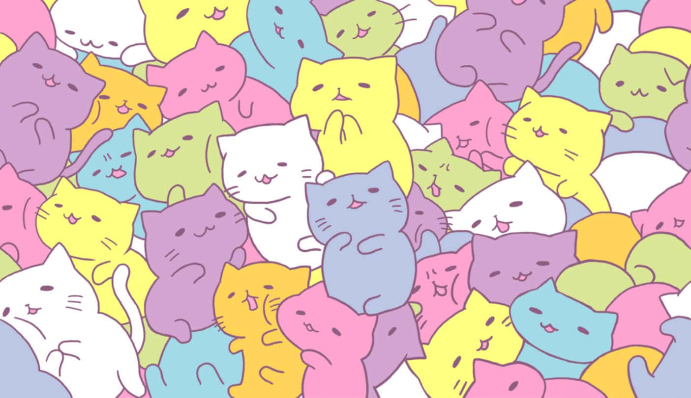 Magsaya Kasama ang Masayang Pattern ng Pusa na Ito Wallpaper