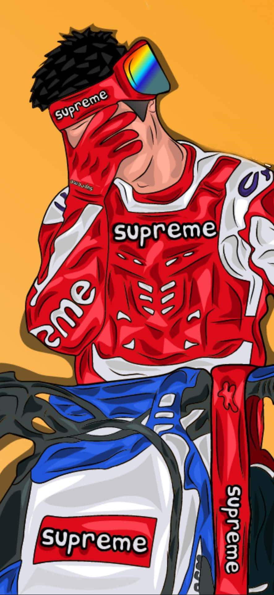 Magsaya ng urban look na may Supreme Simpson Wallpaper