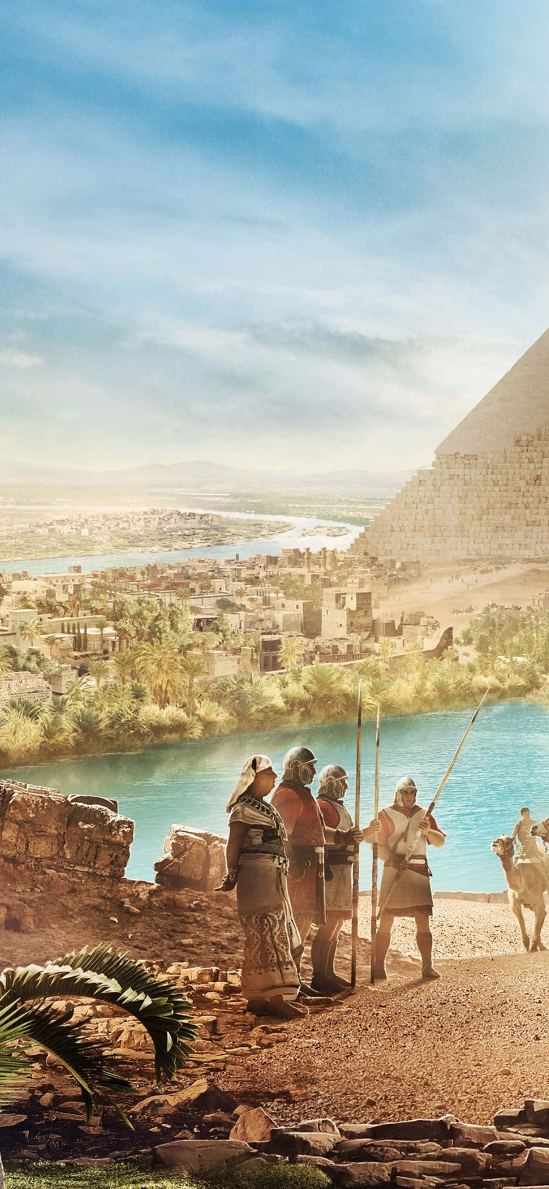 Tamaan nang Walang Takot gamit ang iPhone X sa Assassin's Creed Origins Wallpaper