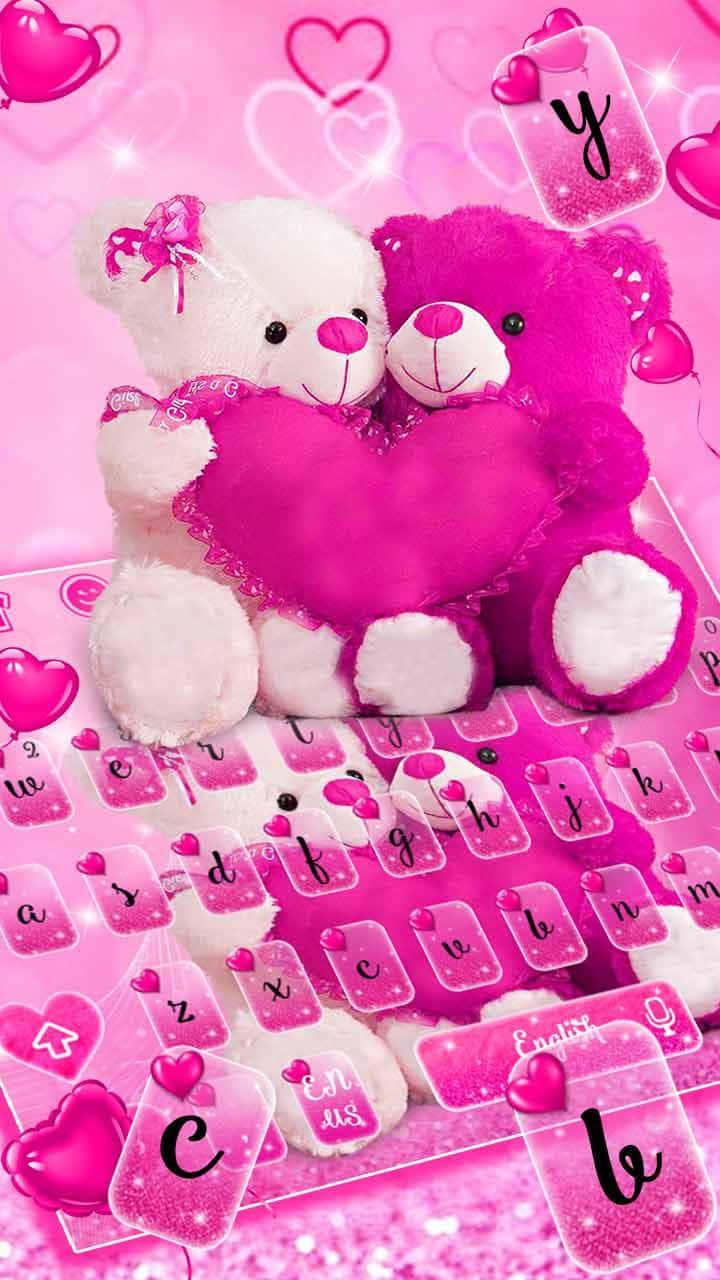 Mahal na Pink Teddy Bear Wallpaper