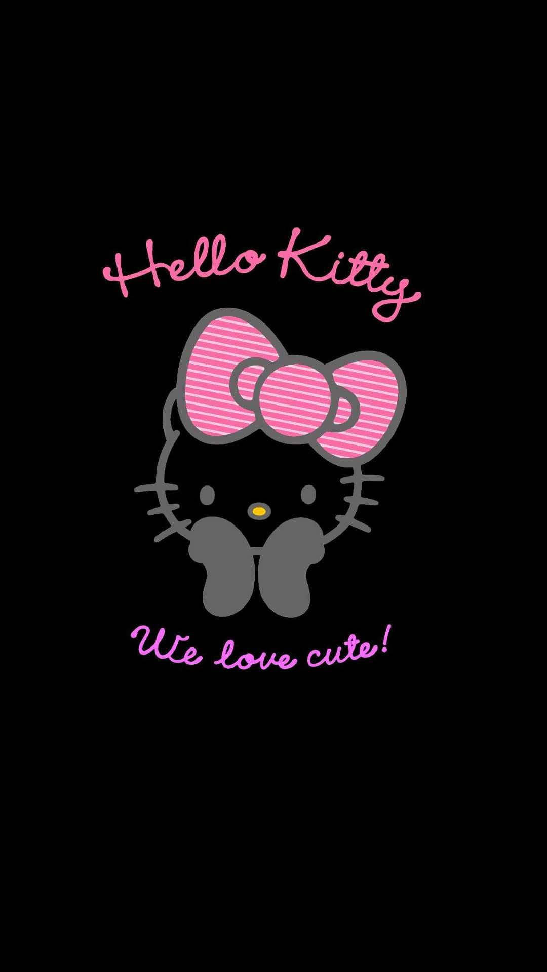 Mahal Namin ang Cute na Itim na Hello Kitty Wallpaper