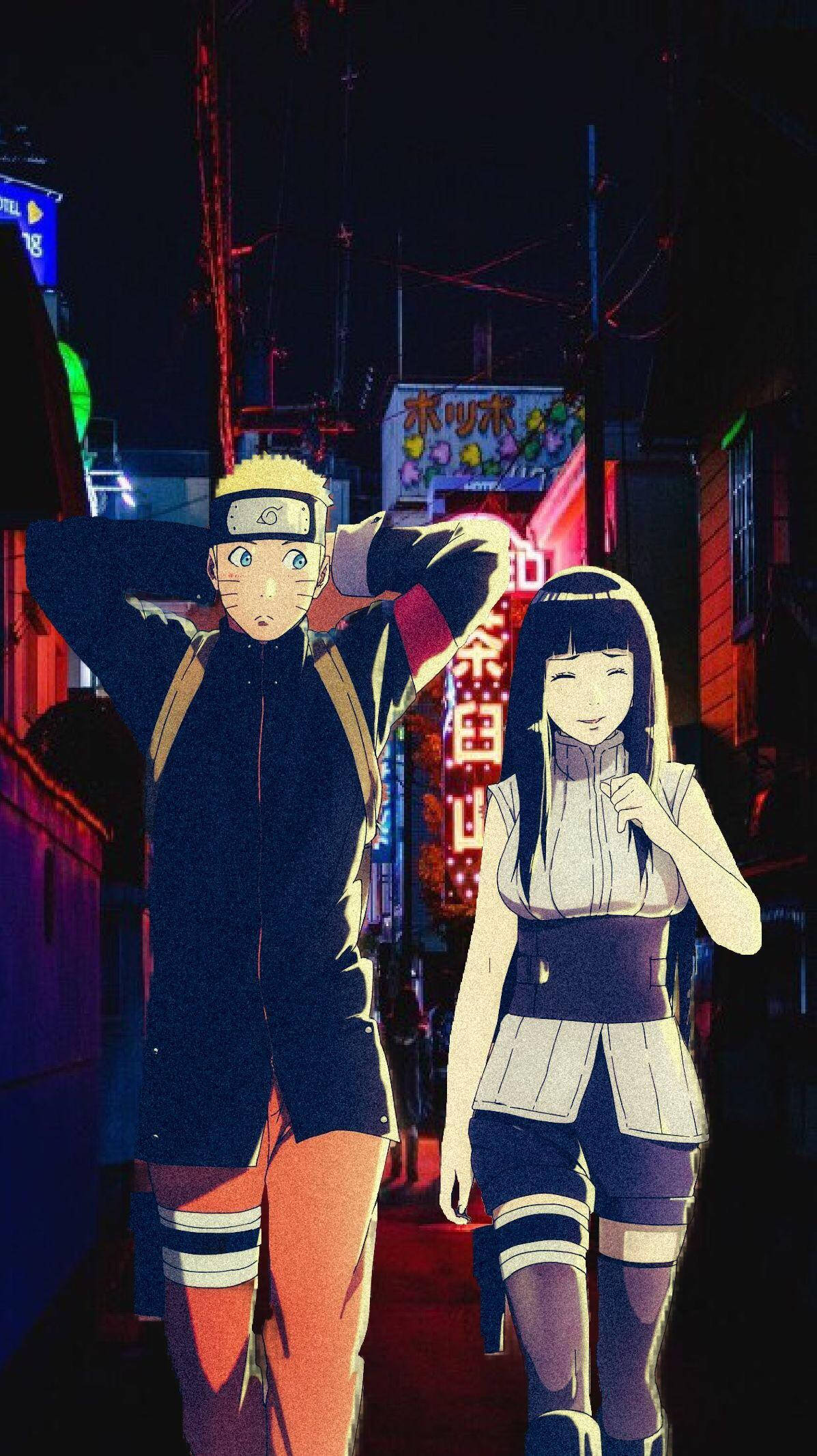 Mahigpit na Yakap nina Naruto at Hinata Wallpaper