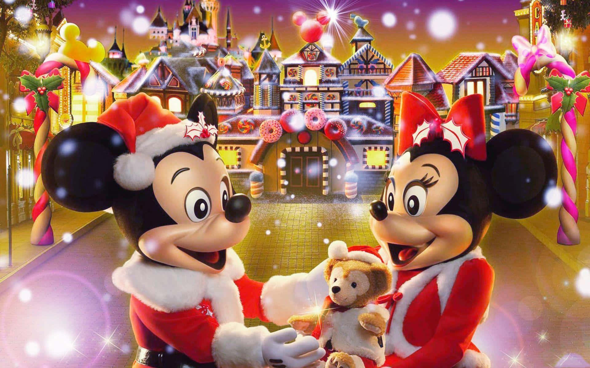 Mahiwag na Pagdiriwang ng Pasko ng Disney Wallpaper