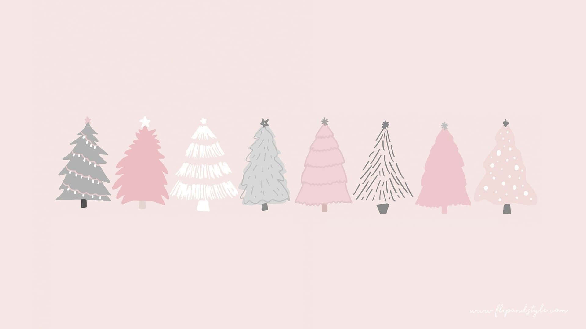 Mahiwagang Gabi ng Pasko na may kumikinang na mga ilaw at dekorasyong pamasko Wallpaper