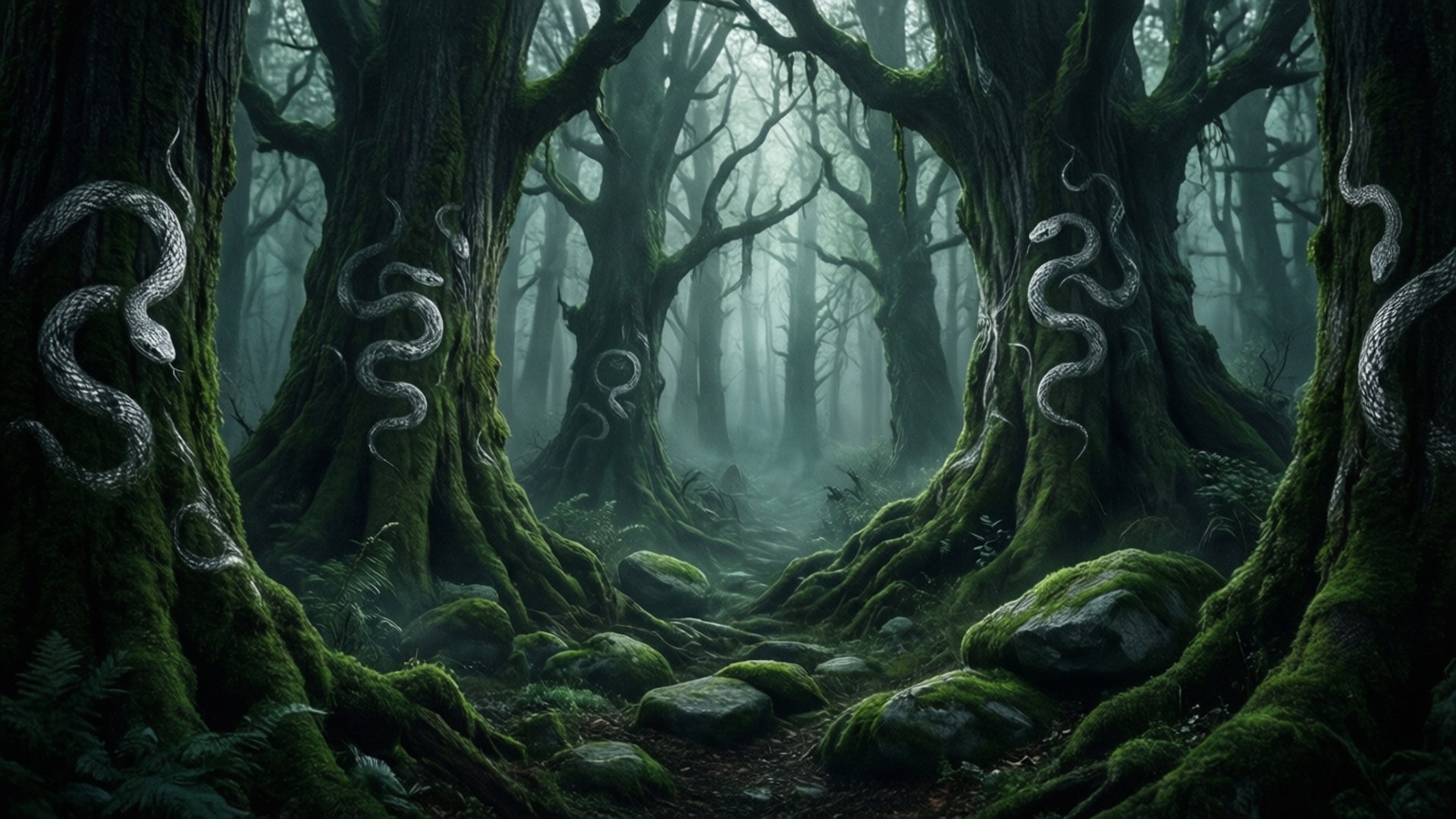 Mahiwagang Kagubatan ng Slytherin Wallpaper