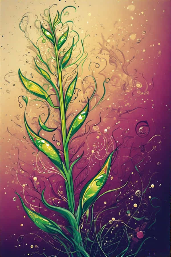 Mahiwagang Tangway na may Basang Tangkay sa Disyerto Wallpaper