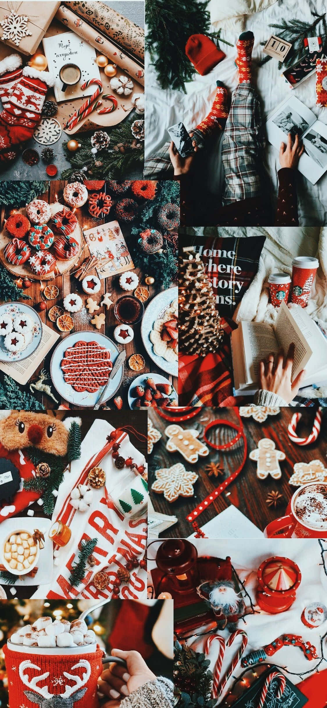 Mainit na pagbati para sa masayang panahon ng pasko! Wallpaper