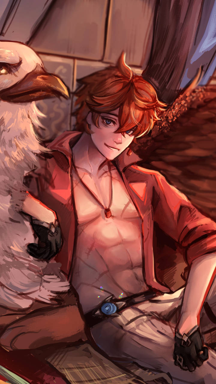 Mainit na Tartaglia Genshin Impact Phone Wallpaper