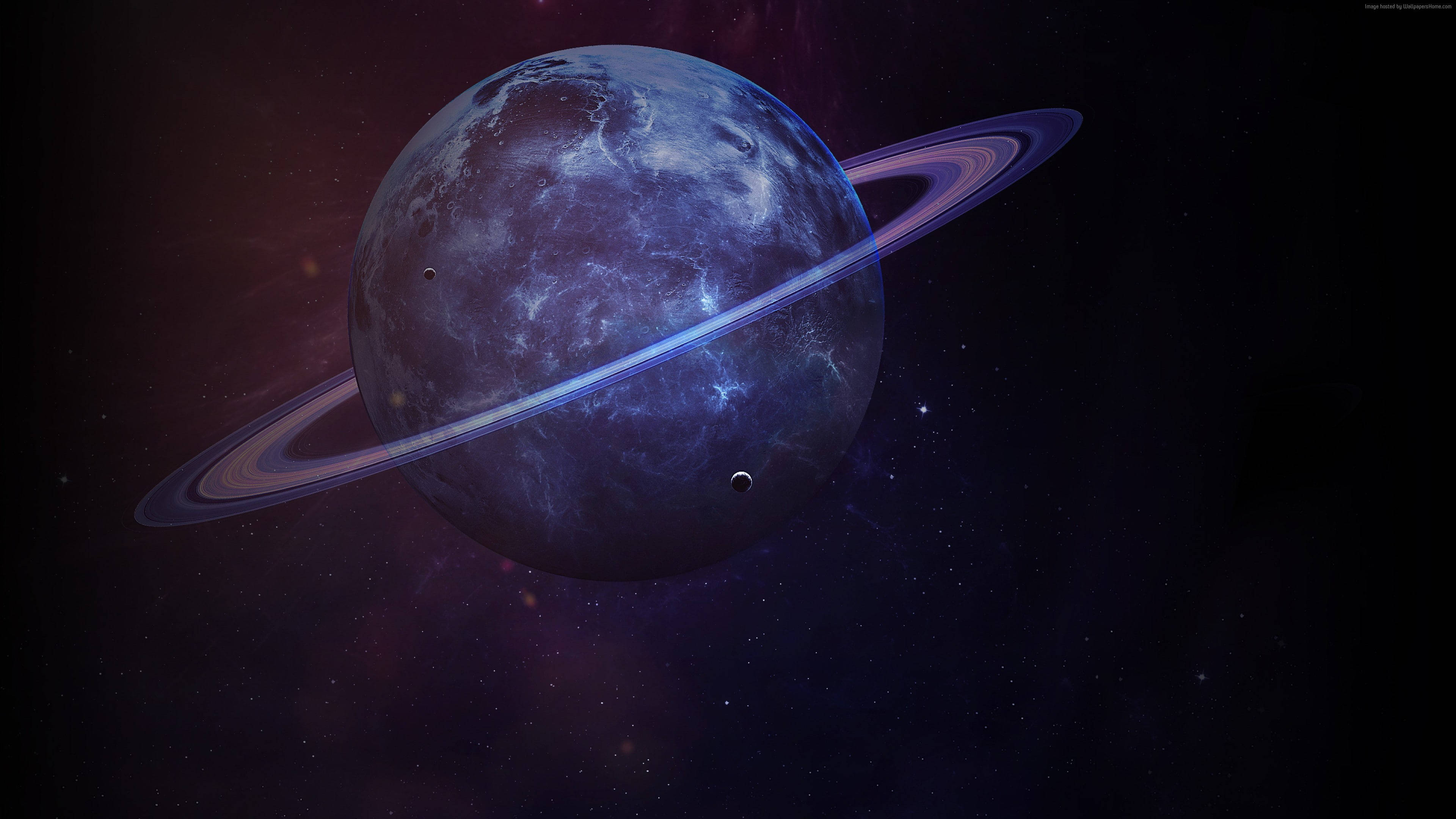 Maitim na Lilang Saturn 4K Wallpaper