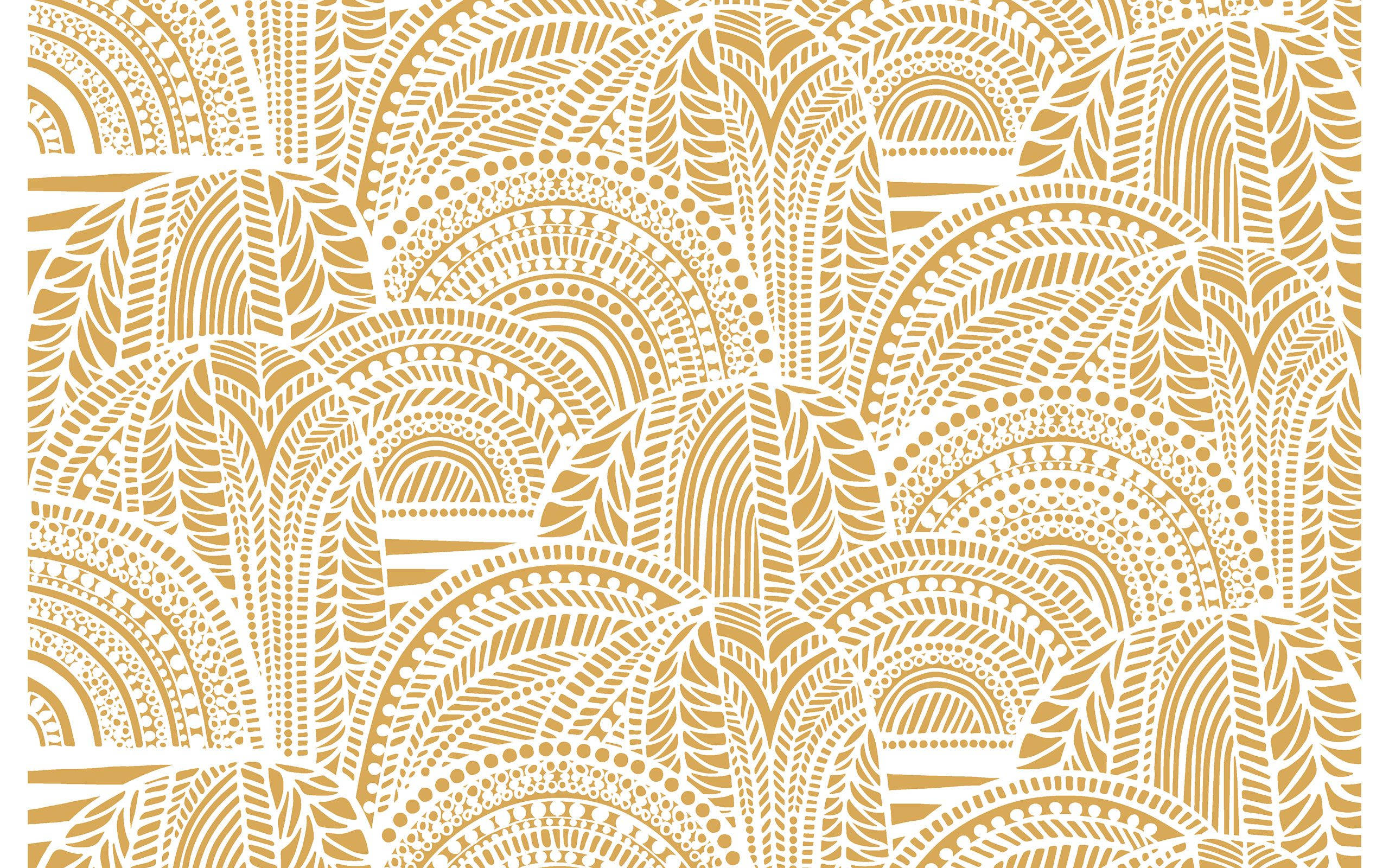 Makabagong Bohemian na Disenyong Scallop Wallpaper