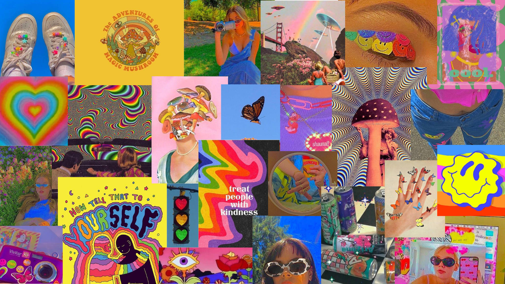 Makabagong Indie Aesthetic Collage Wallpaper