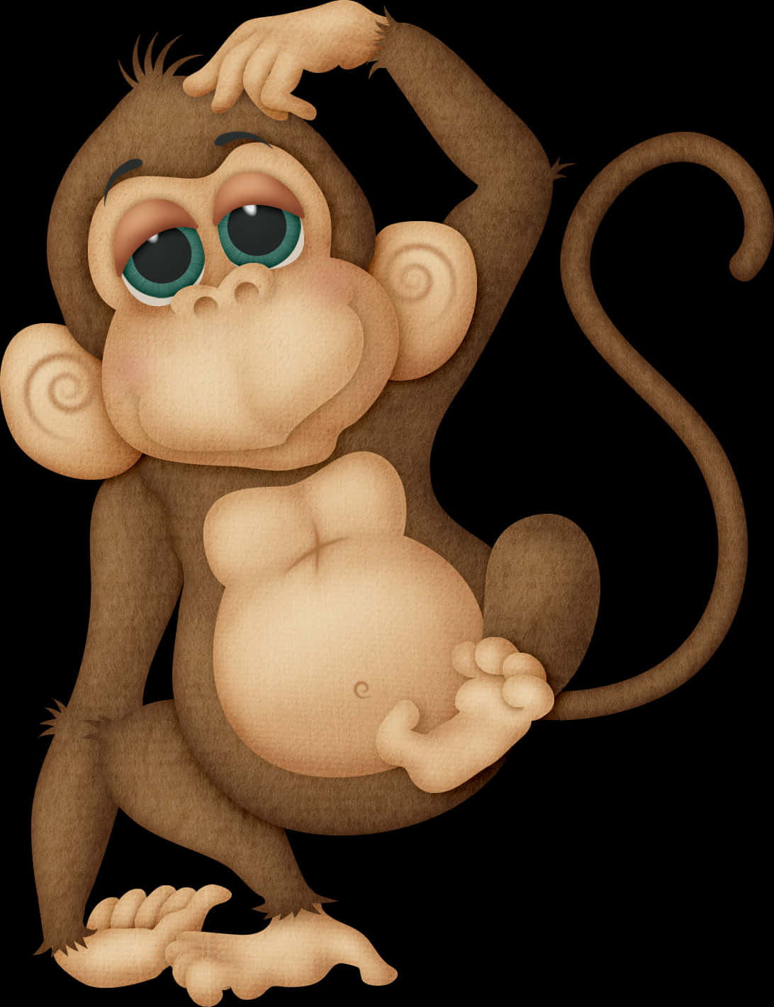 Makak na Cartoon na Mausisa Wallpaper