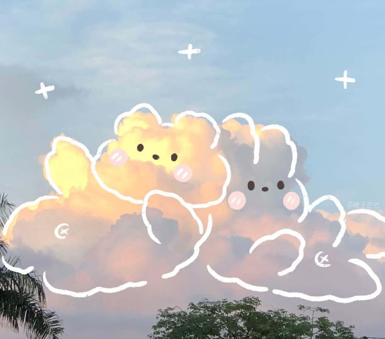 Makakulay na Ulap na Parang Mga Oso Wallpaper