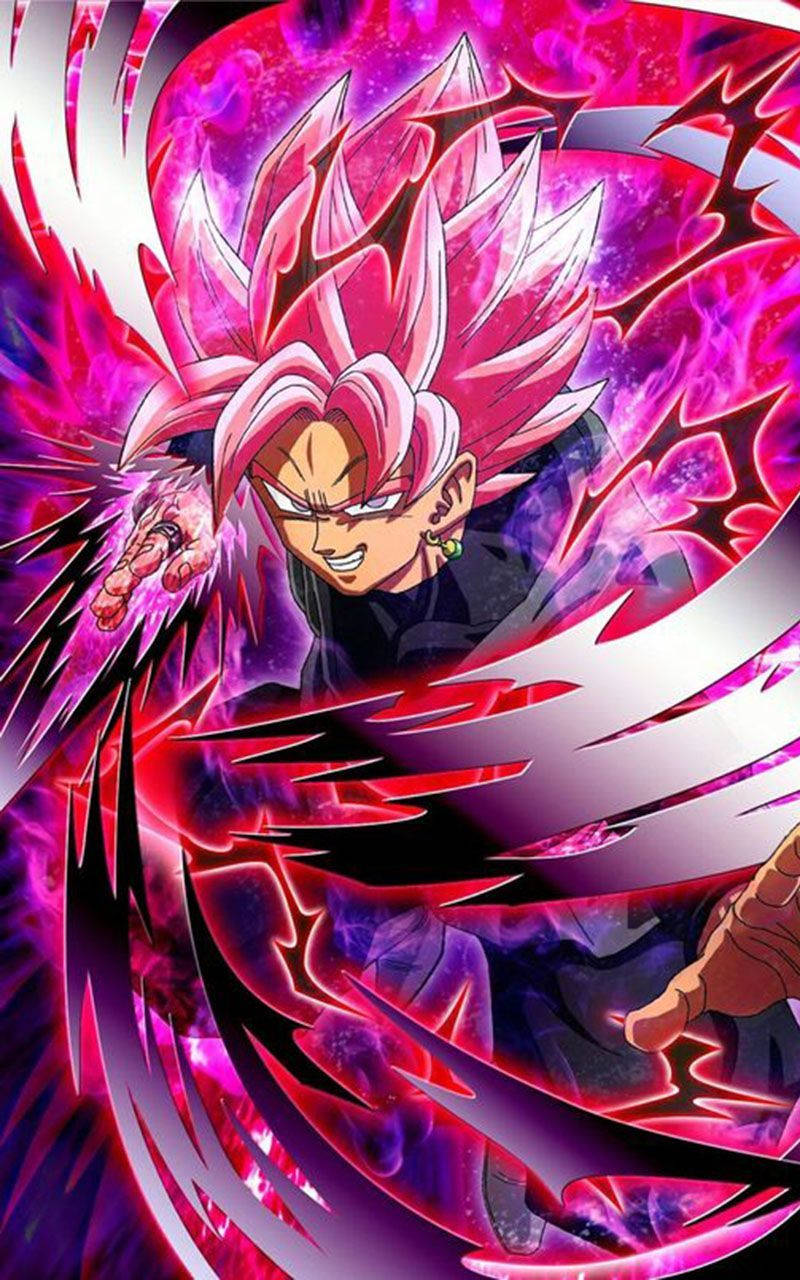 Makapangyarihang Black Goku na Nakikipaglaban para sa Telepono Wallpaper