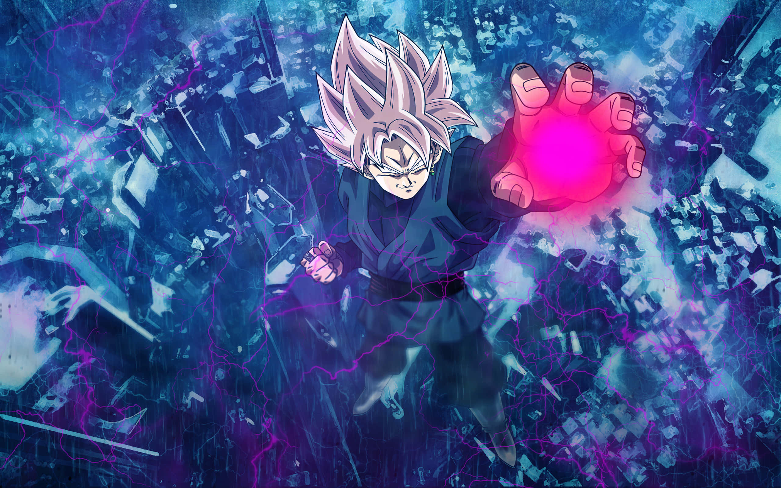 Makapangyarihang Goku Black sa walang takot na aksyon Wallpaper