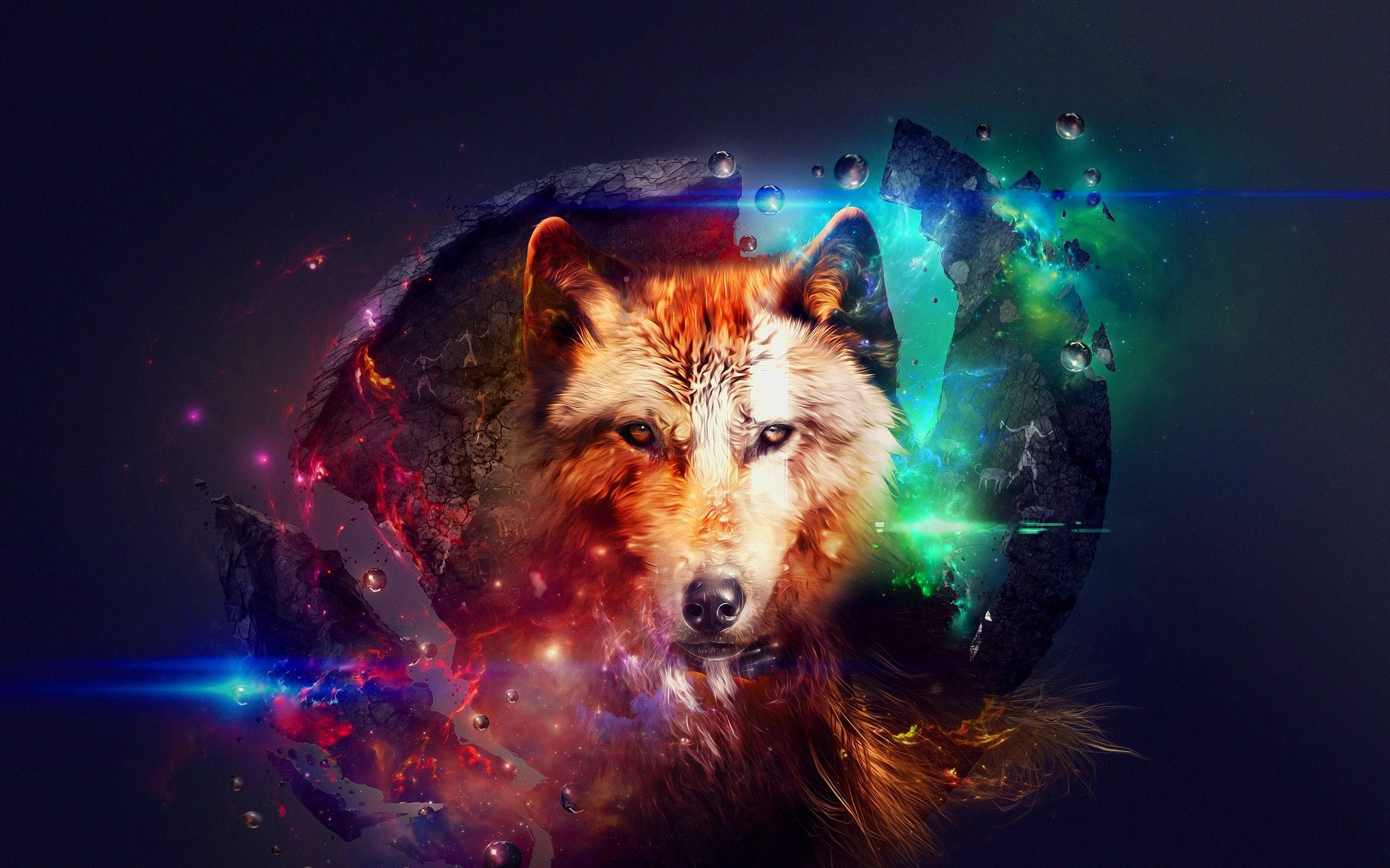 Makasining na Auburn Galaxy Wolf Wallpaper