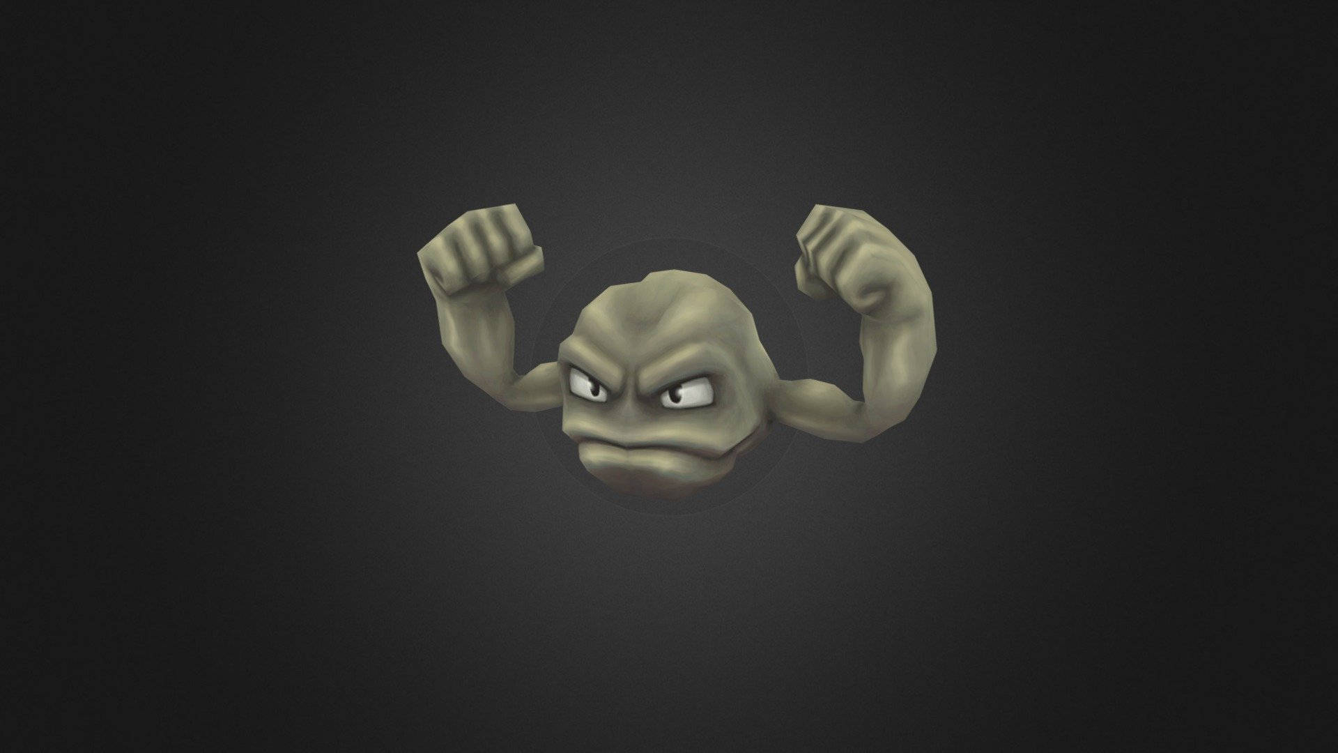 Makatotohanang Geodude na May Itim na Background Wallpaper