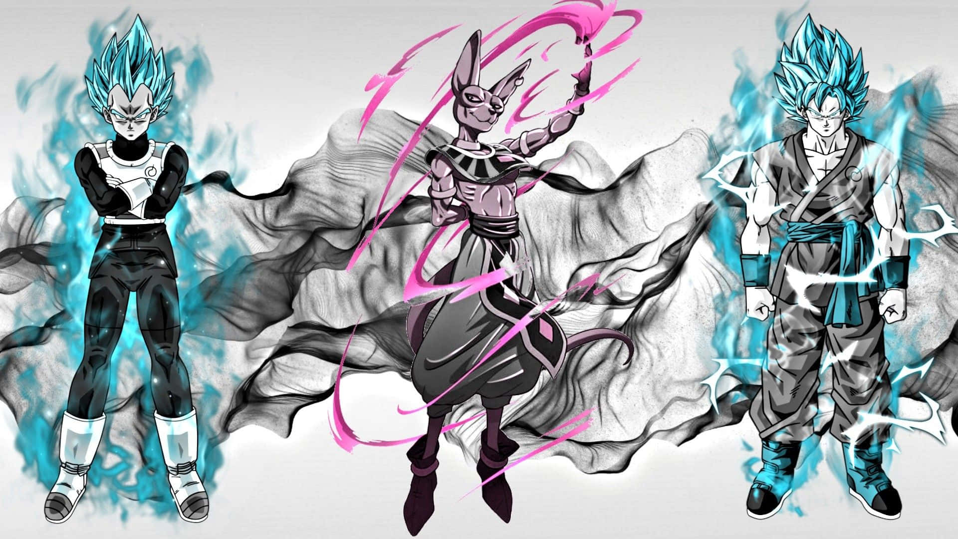 Makibalita ka kay Goku, Vegeta, at sa iba pang miyembro ng grupo at maglakbay sa mga bagong mundo kasama ang Dragon Ball Super! Wallpaper