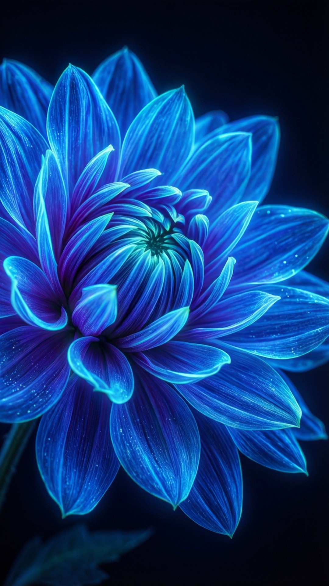 Makinang na Asul na Bulaklak Wallpaper