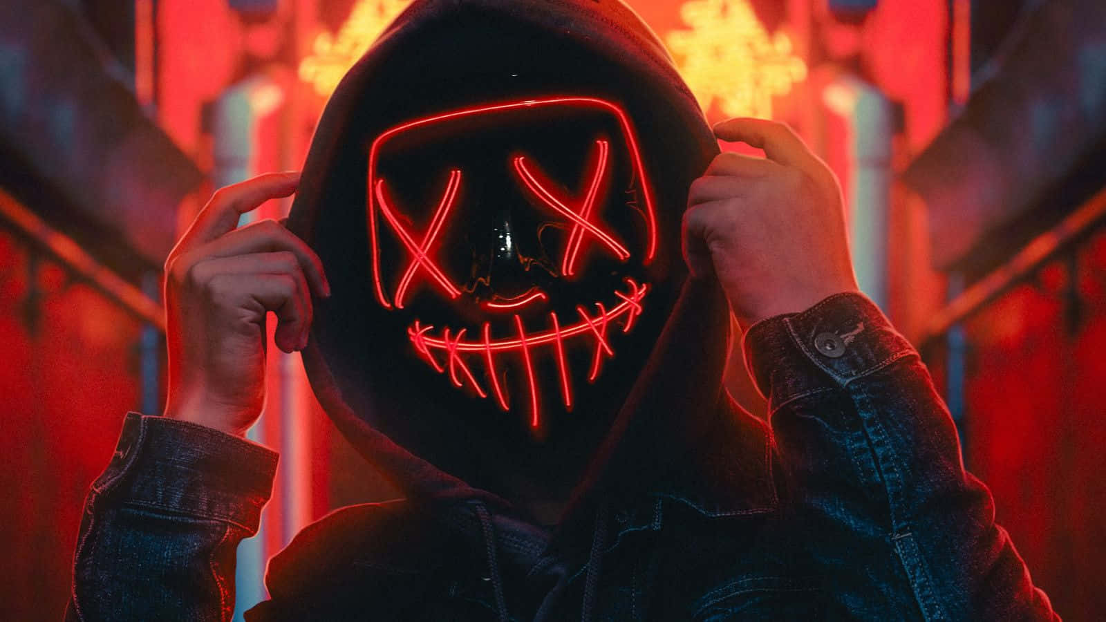 Makinang na Neon Red na Background Wallpaper