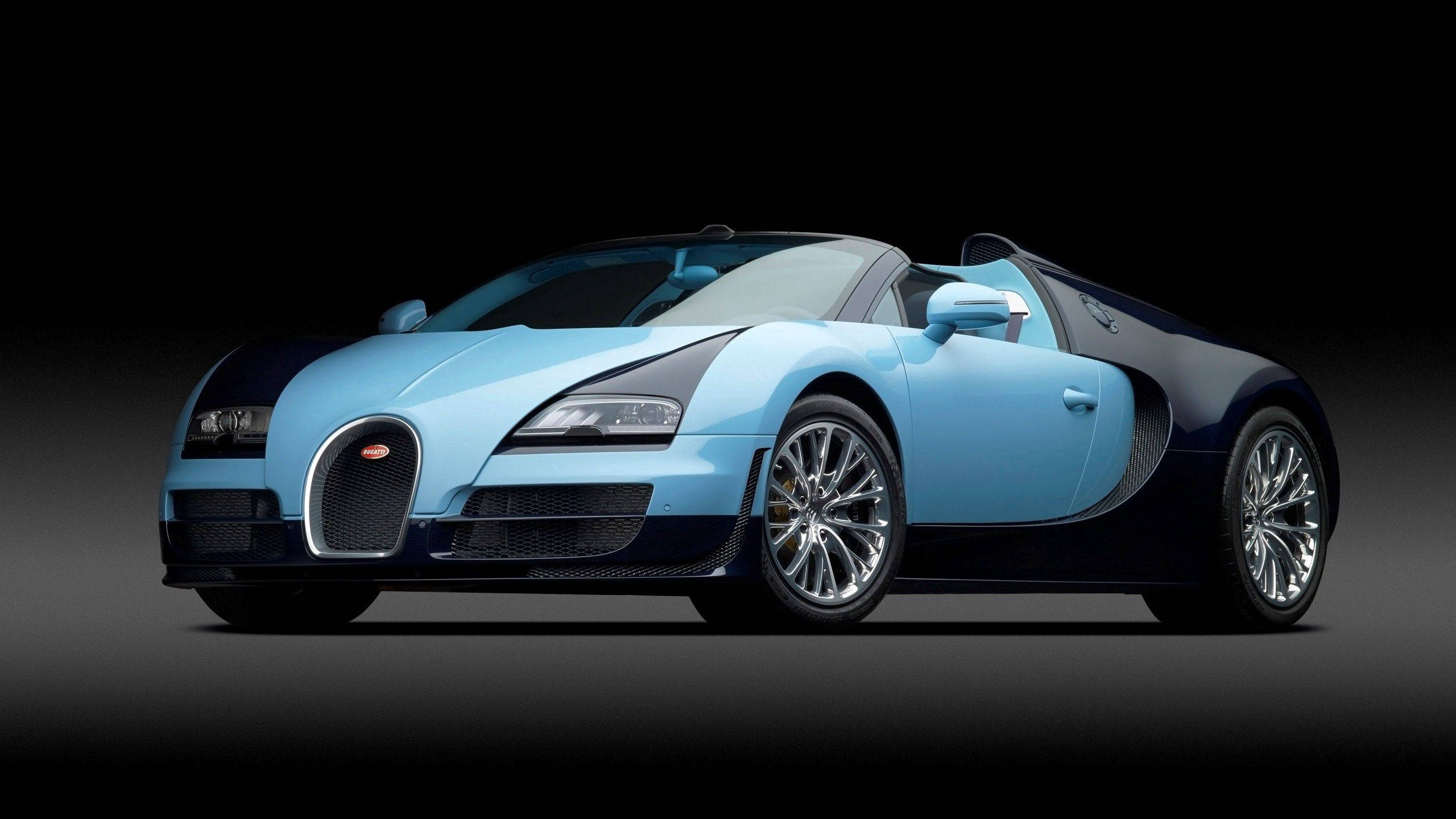 Makinis na Asul na Bugatti Veyron Wallpaper