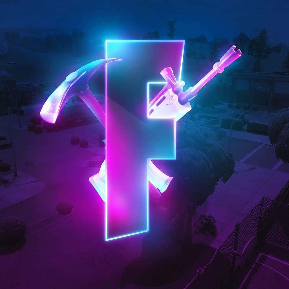 Makintab na Logo ng Fortnite na Kulay Lila Wallpaper