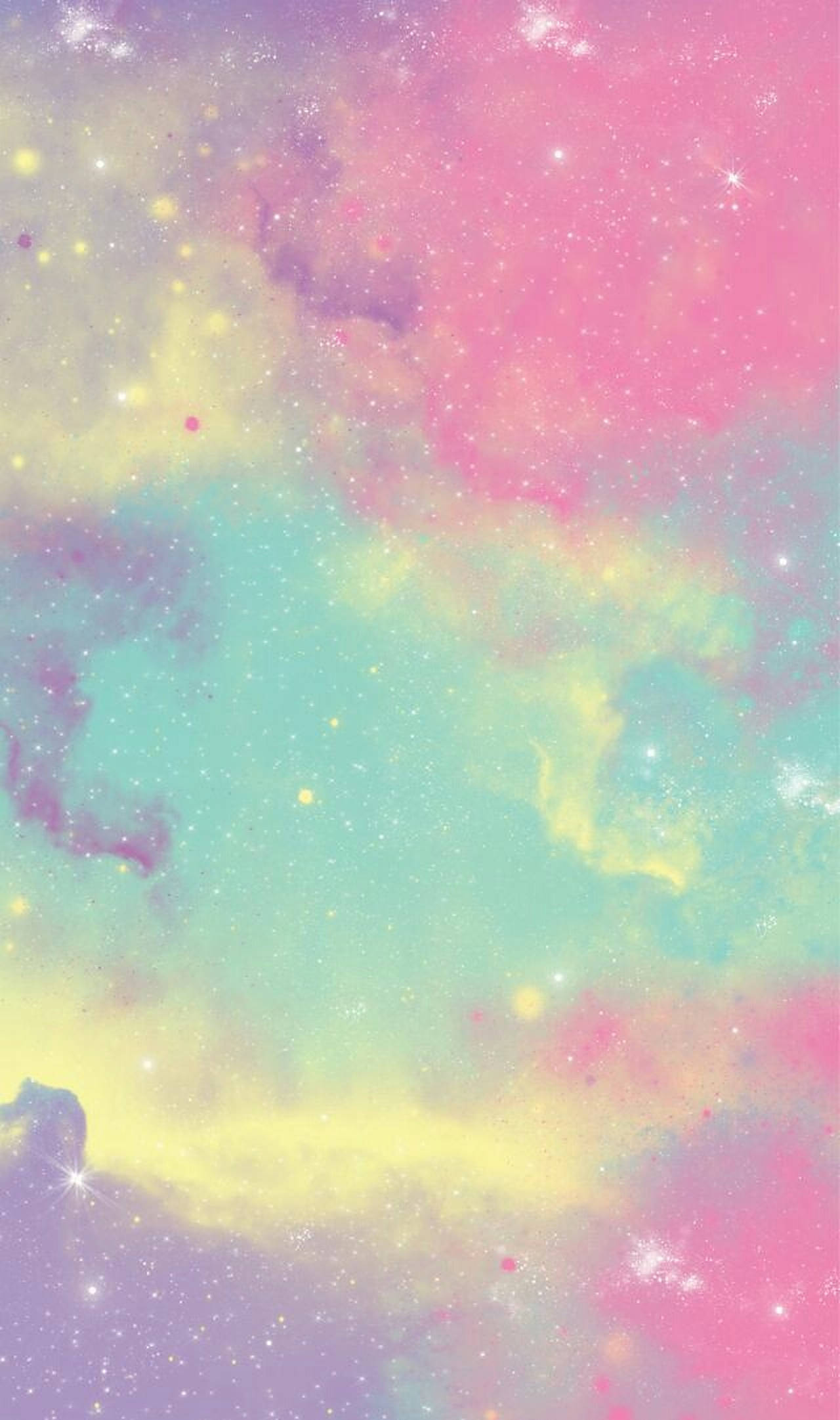 Makintab na Pastel na Bahagharing Kalangitan Wallpaper