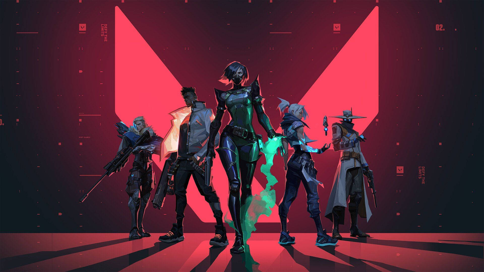 Makintab na Pulang Background ng Valorant Computer Wallpaper