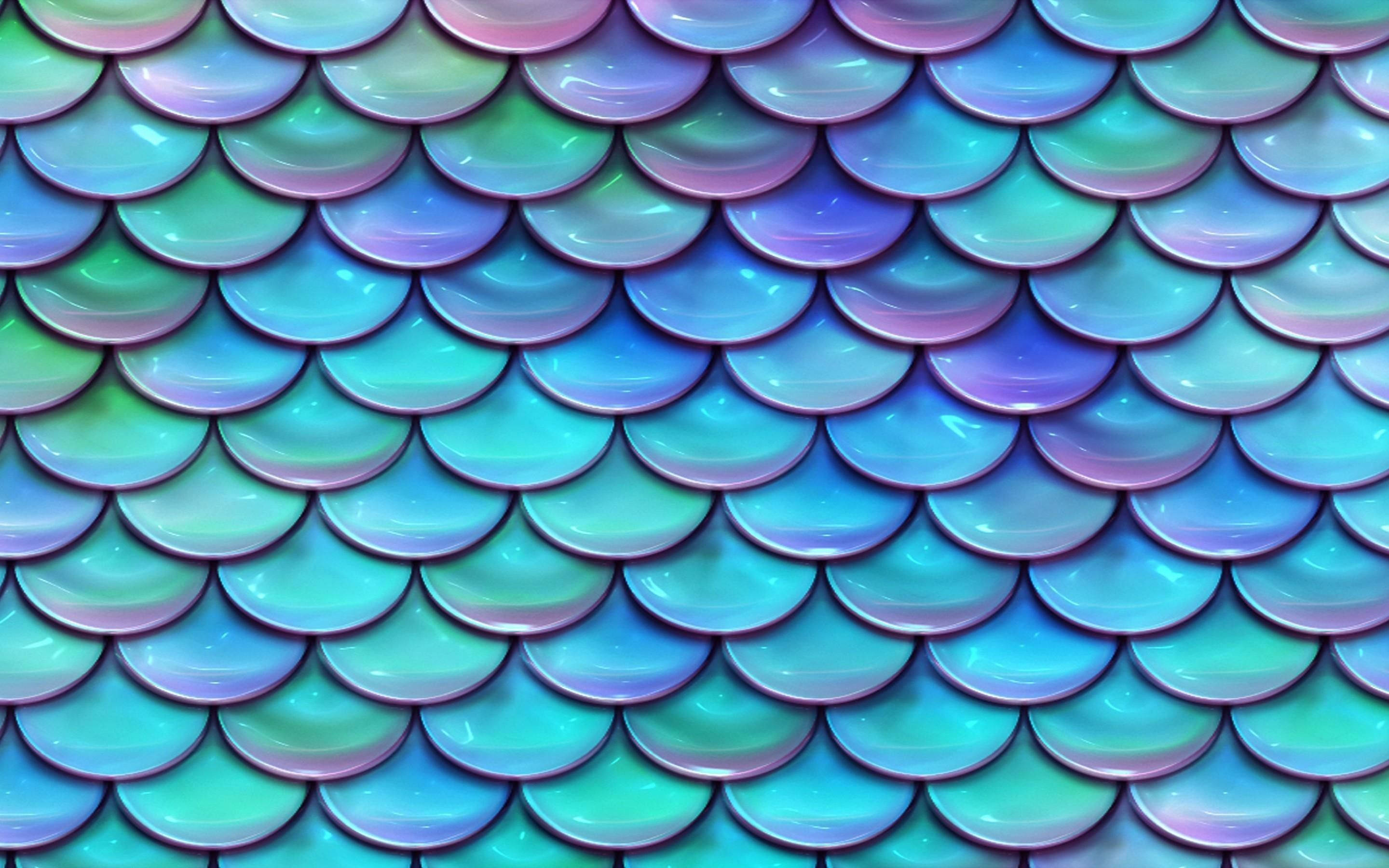 Makintab na Turkesa na Pattern ng Kaliskis ng Sirena Wallpaper