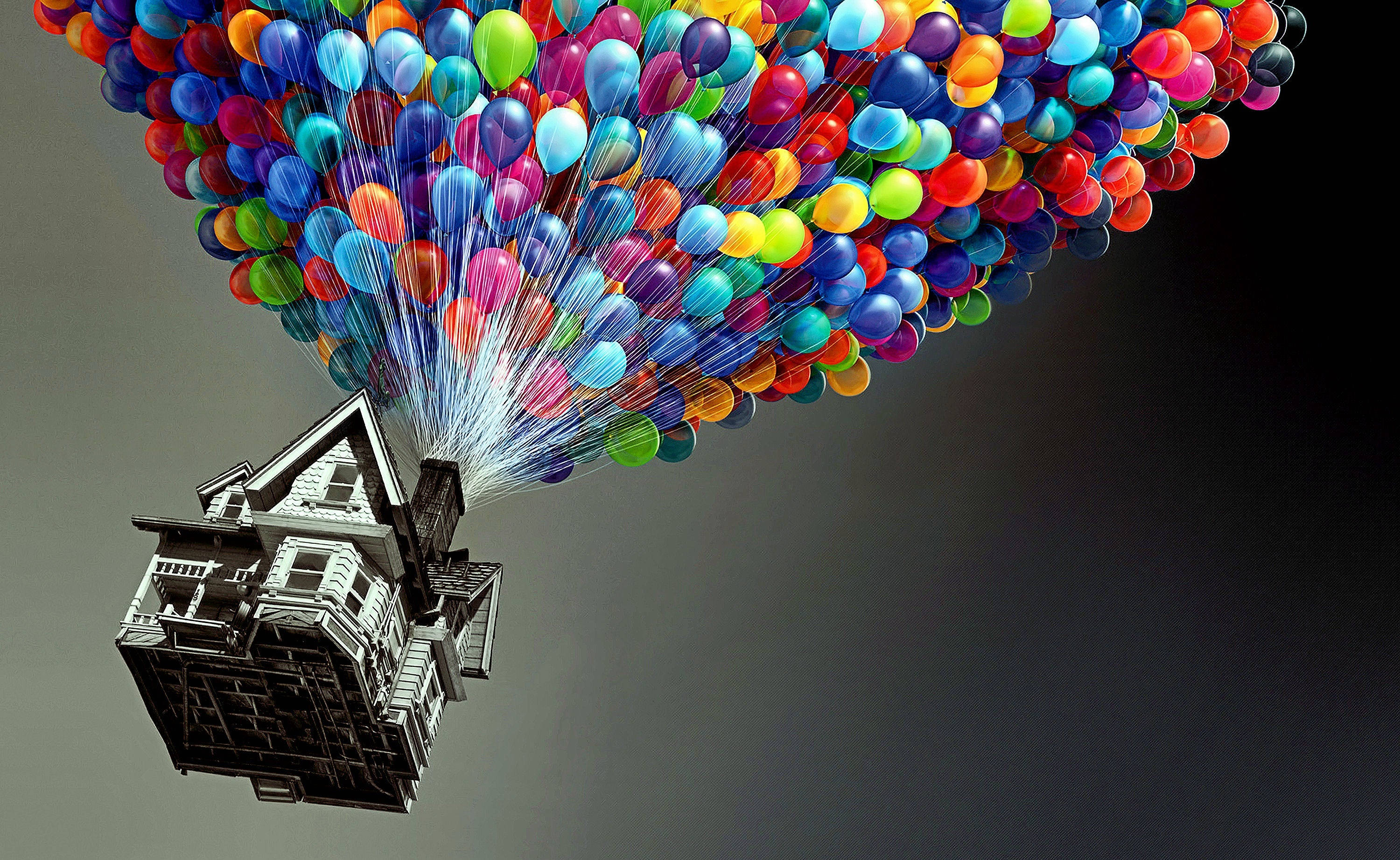 Makukulay na Paglalakbay Sa Langit kasama ang mga Balloon ng Up Movie Wallpaper