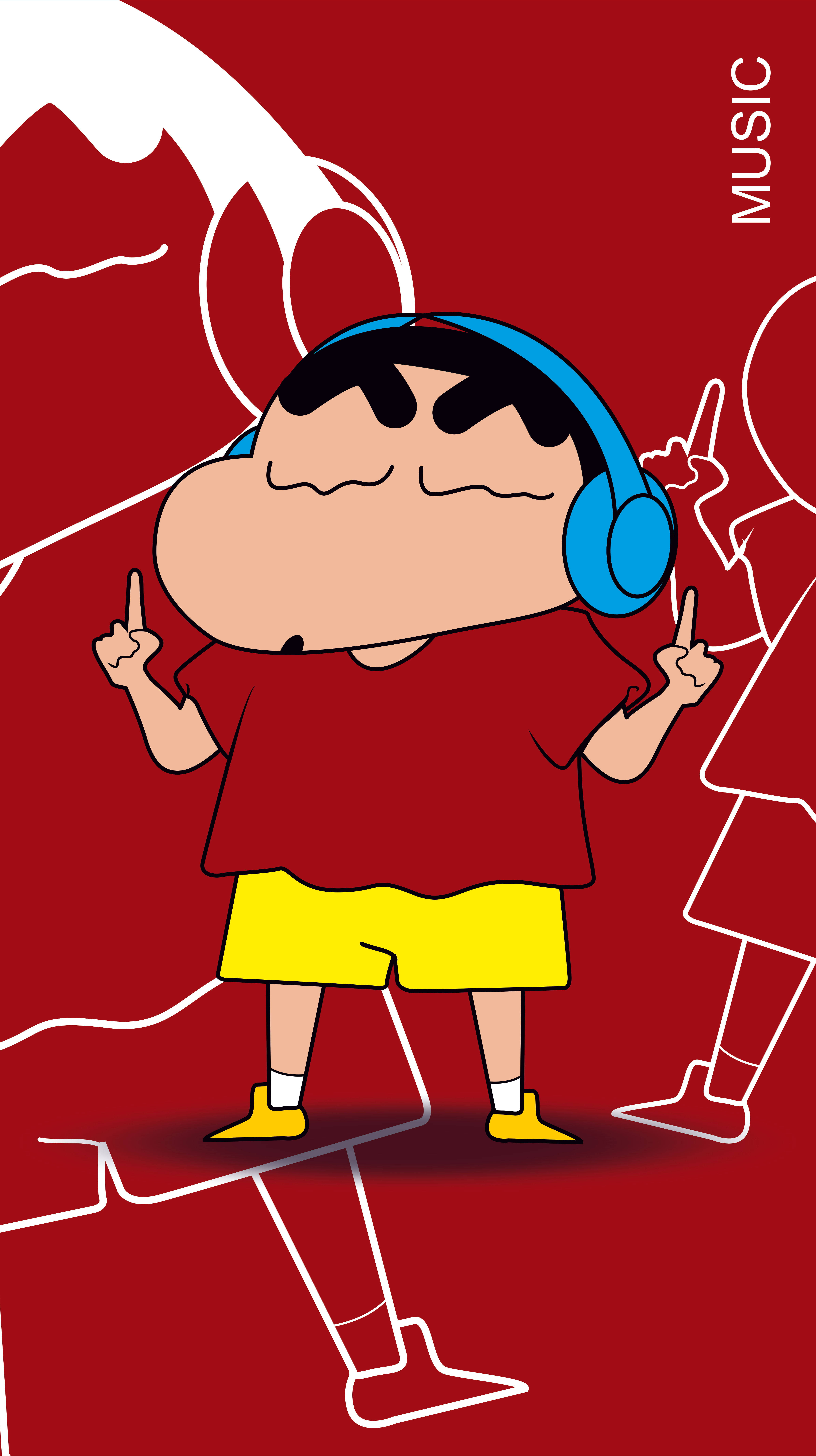 Makulay at Masiglang Crayon Shin-chan 8K Phone Wallpaper