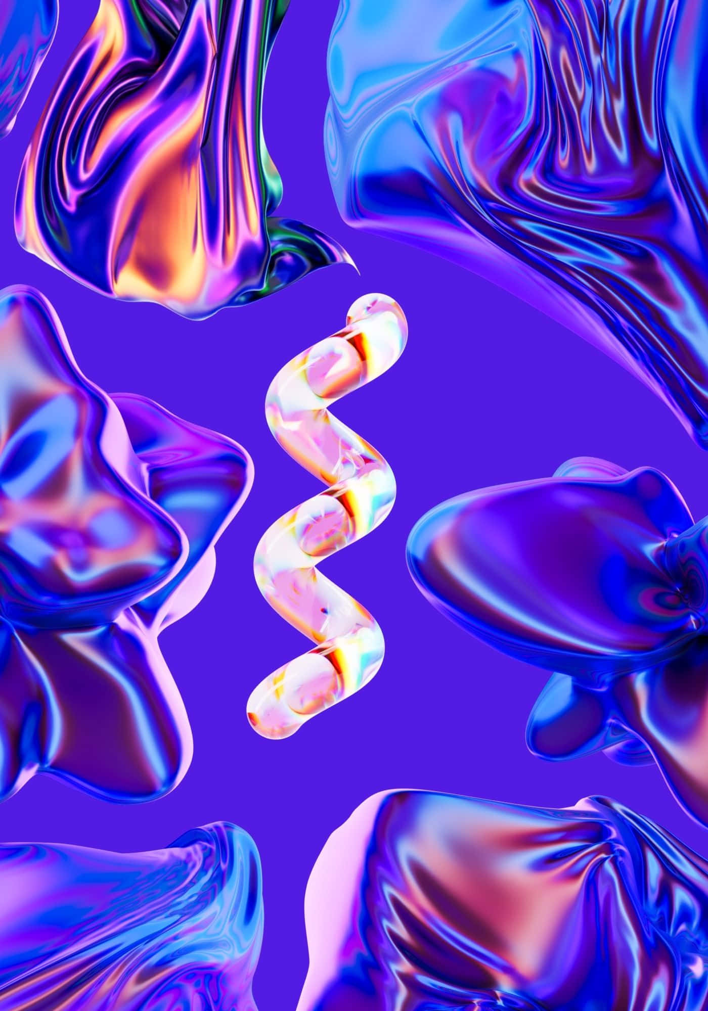 Makulay na 3D Purple Liquid Background Wallpaper