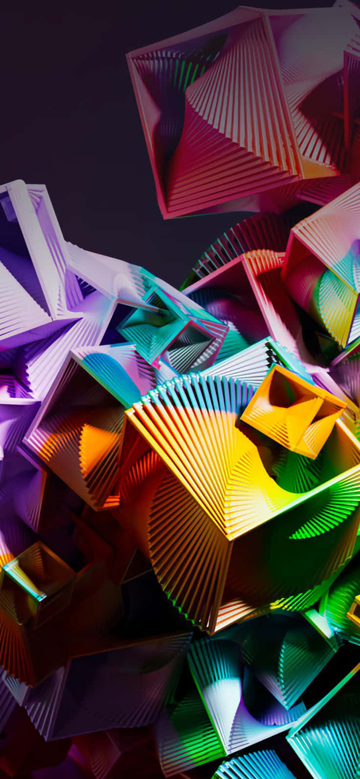 Makulay na Abstraktong Akordyong Papel na Iskultura Wallpaper