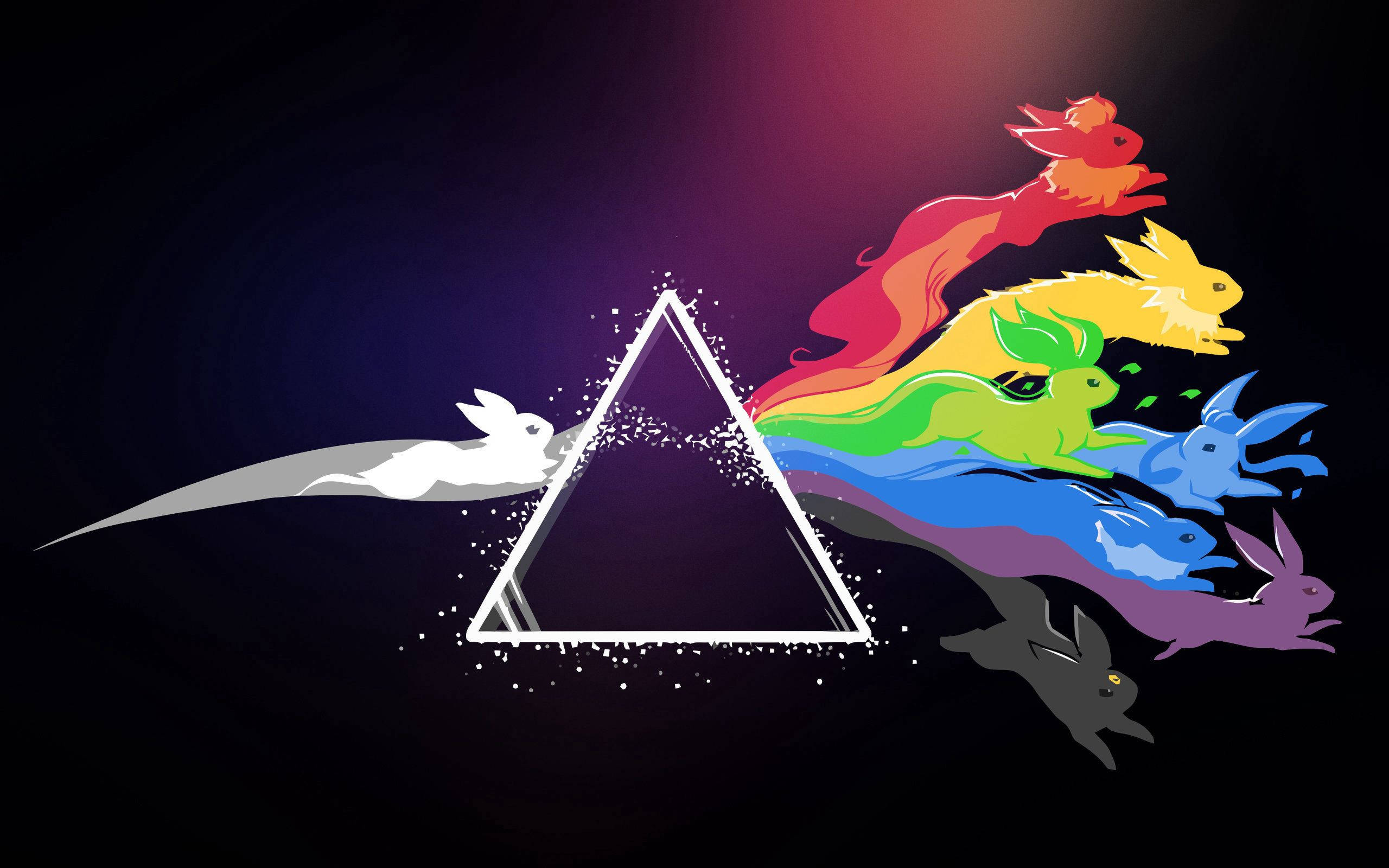 Makulay na Bahaghari ng Eevee Pokemon Wallpaper