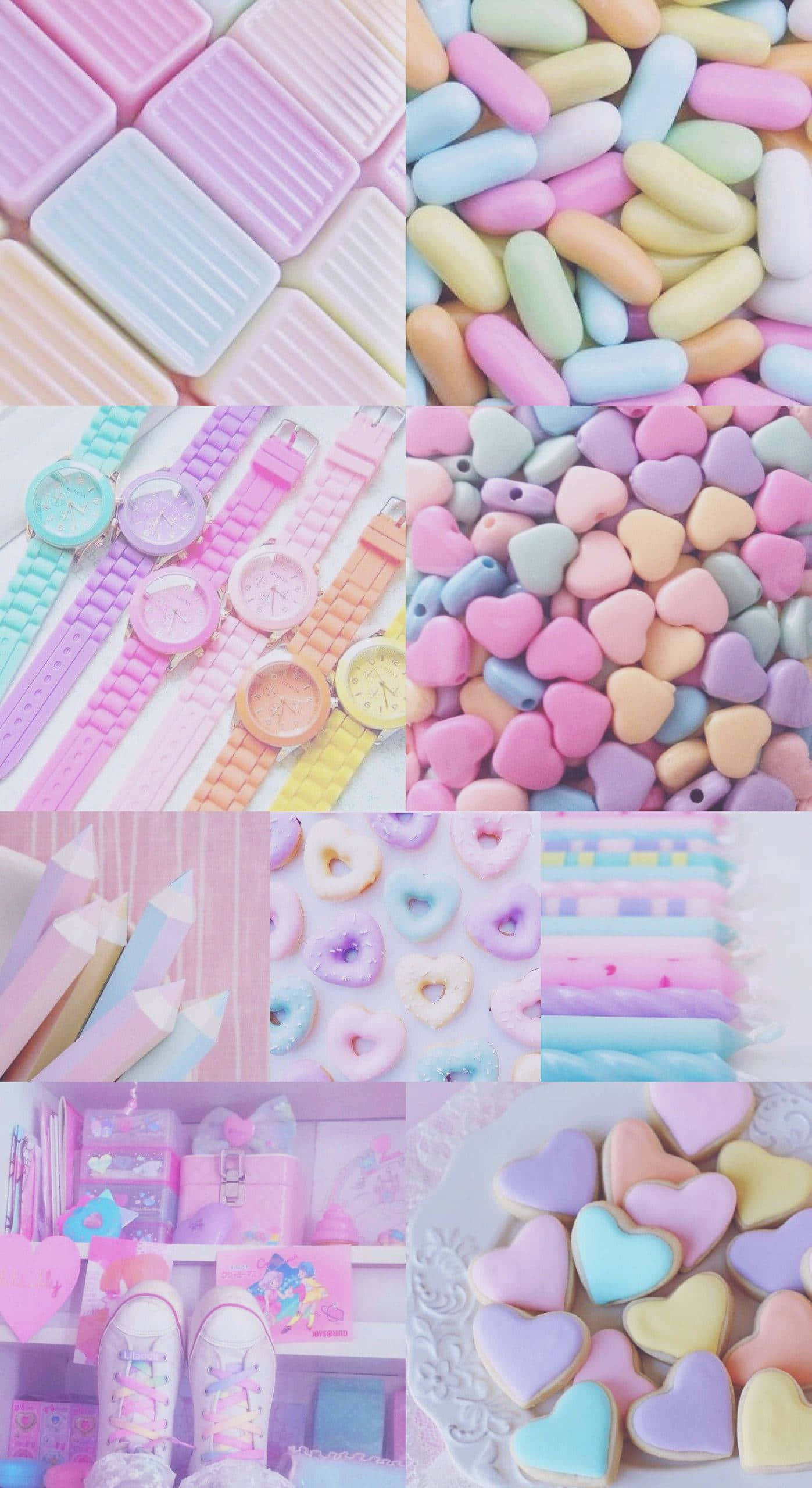 Makulay na Bahaghari ng Pastel na mga Kulay Wallpaper