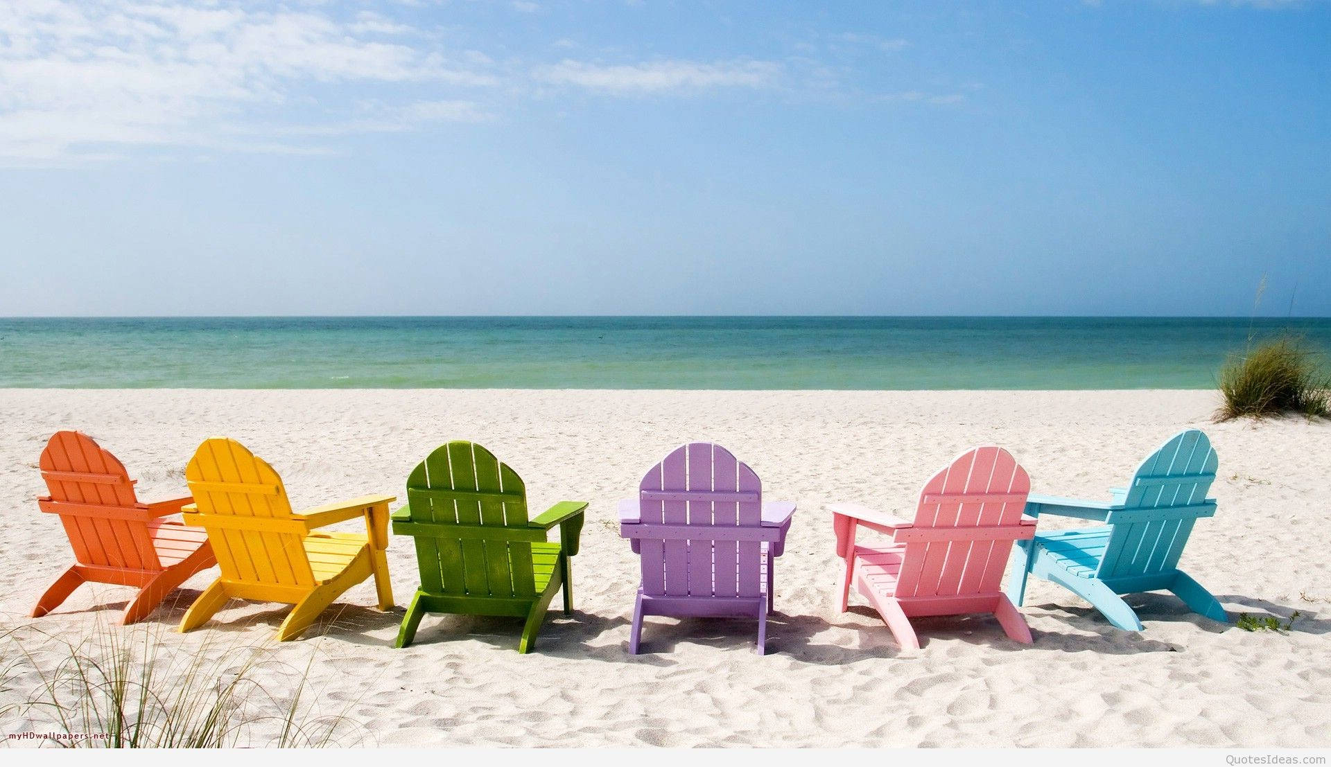 Makulay na Beach Chairs Summer Desktop Wallpaper