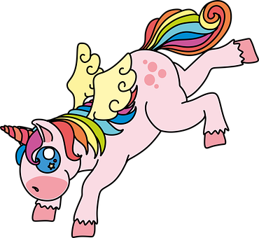Makulay na Cartoon Unicorn Wallpaper