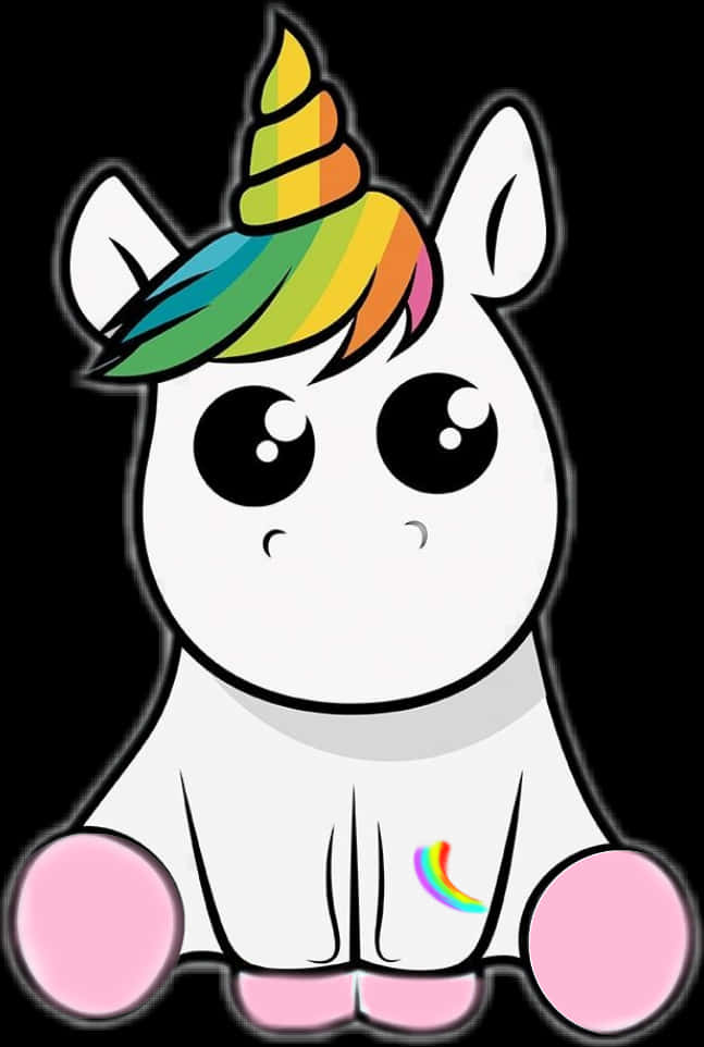 Makulay na Cartoon Unicorn Graphic Wallpaper