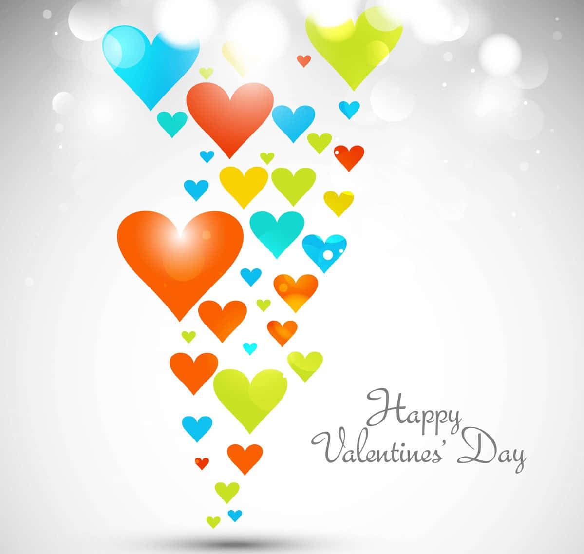 Makulay na Cute Valentines Day Greeting Digital Illustration Wallpaper