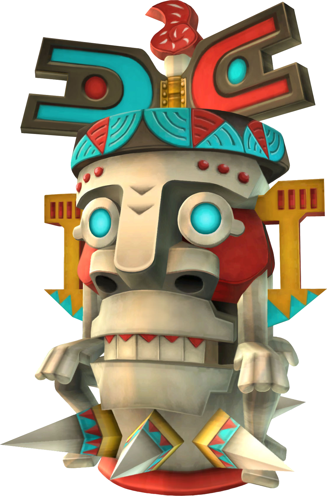Makulay na Estatwa na Inspirasyon ng Aztec Wallpaper