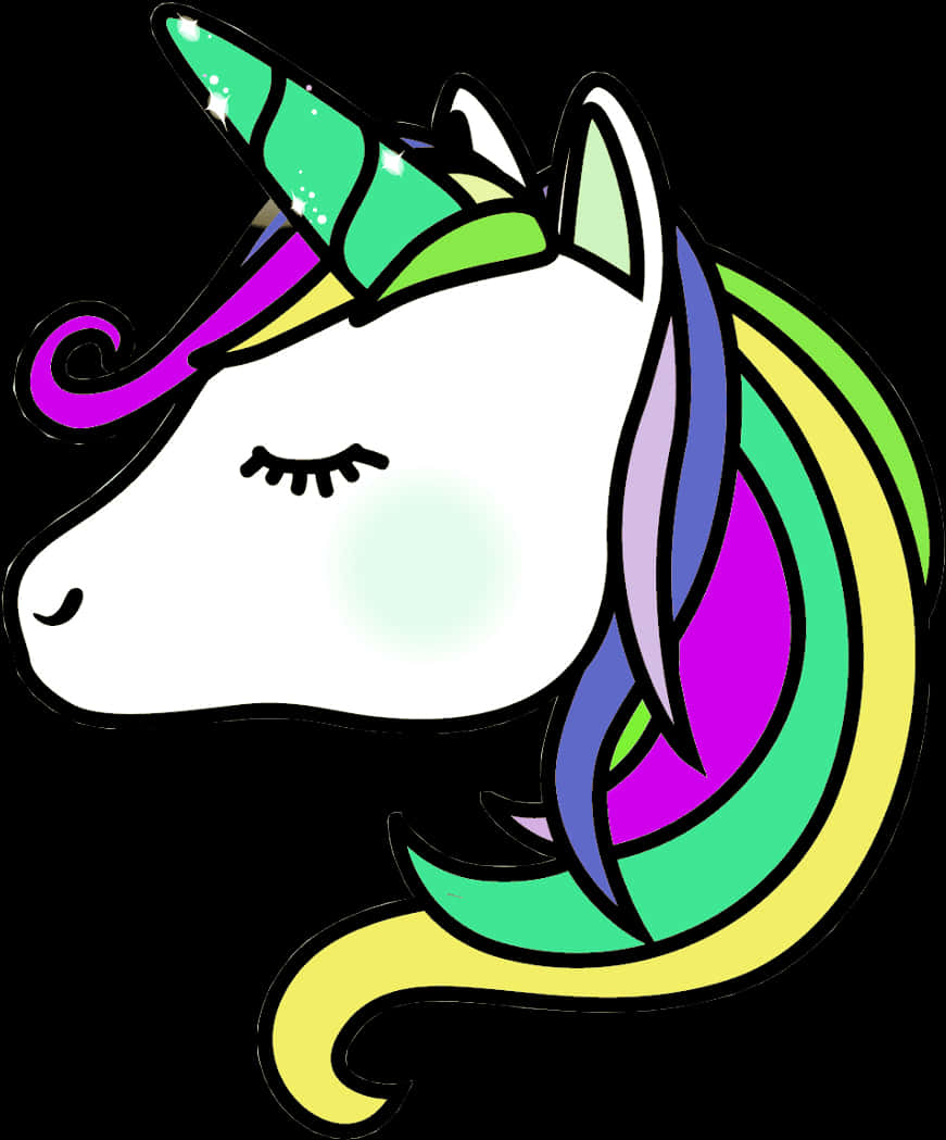 Makulay na Graphic ng Unicorn Wallpaper