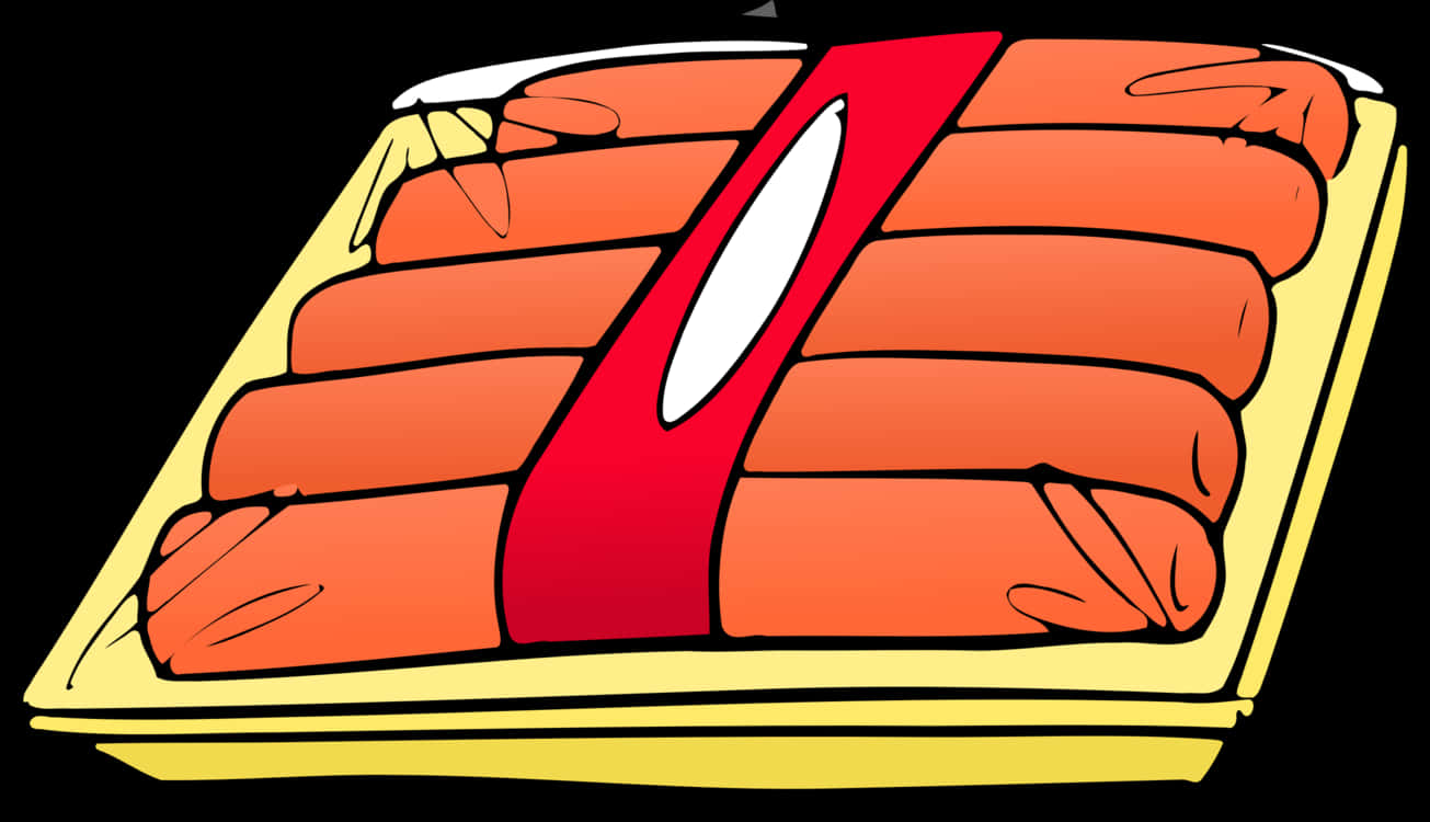 Makulay na Ilustrasyon ng Pack ng Hot Dogs na Cartoon Wallpaper