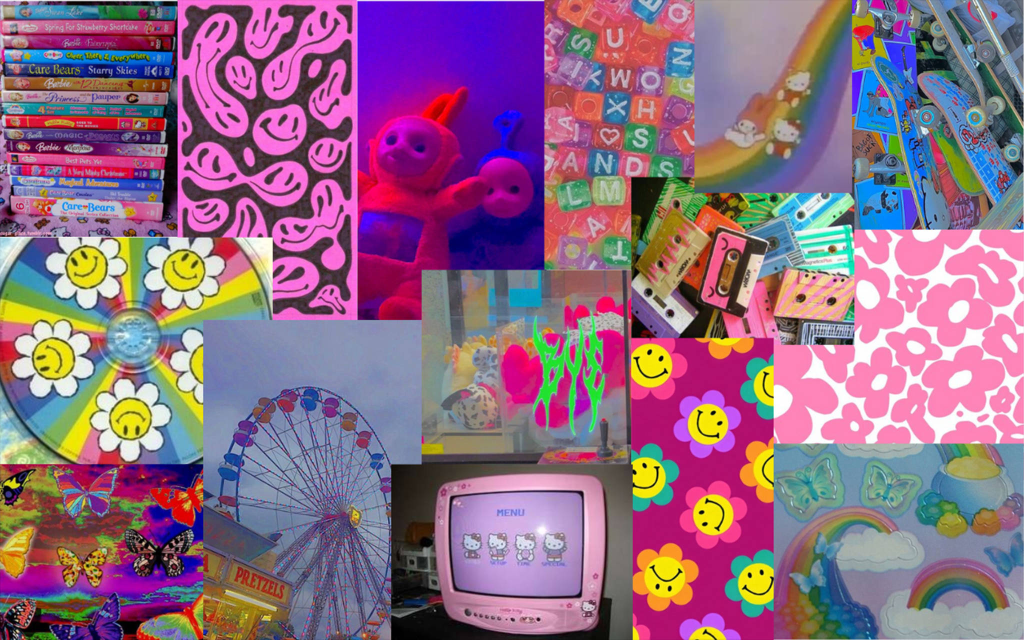 Makulay na Indie Aesthetic Collage Wallpaper