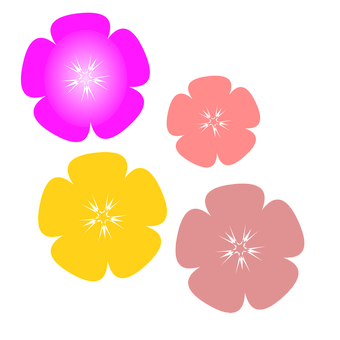 Makulay na mga Bulaklak na Vector sa Itim na Background Wallpaper