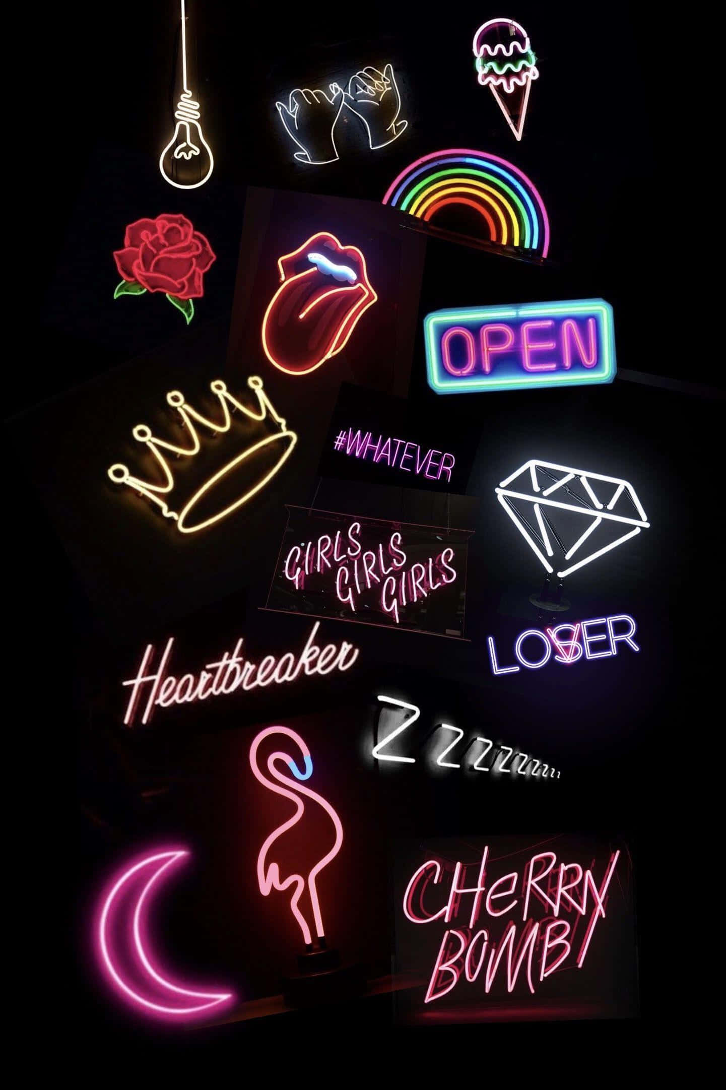 Makulay na mga kulay na lumilikha ng isang nakakabighang neon aesthetic Wallpaper