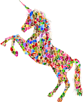 Makulay na Mosaik na Unicorn Wallpaper