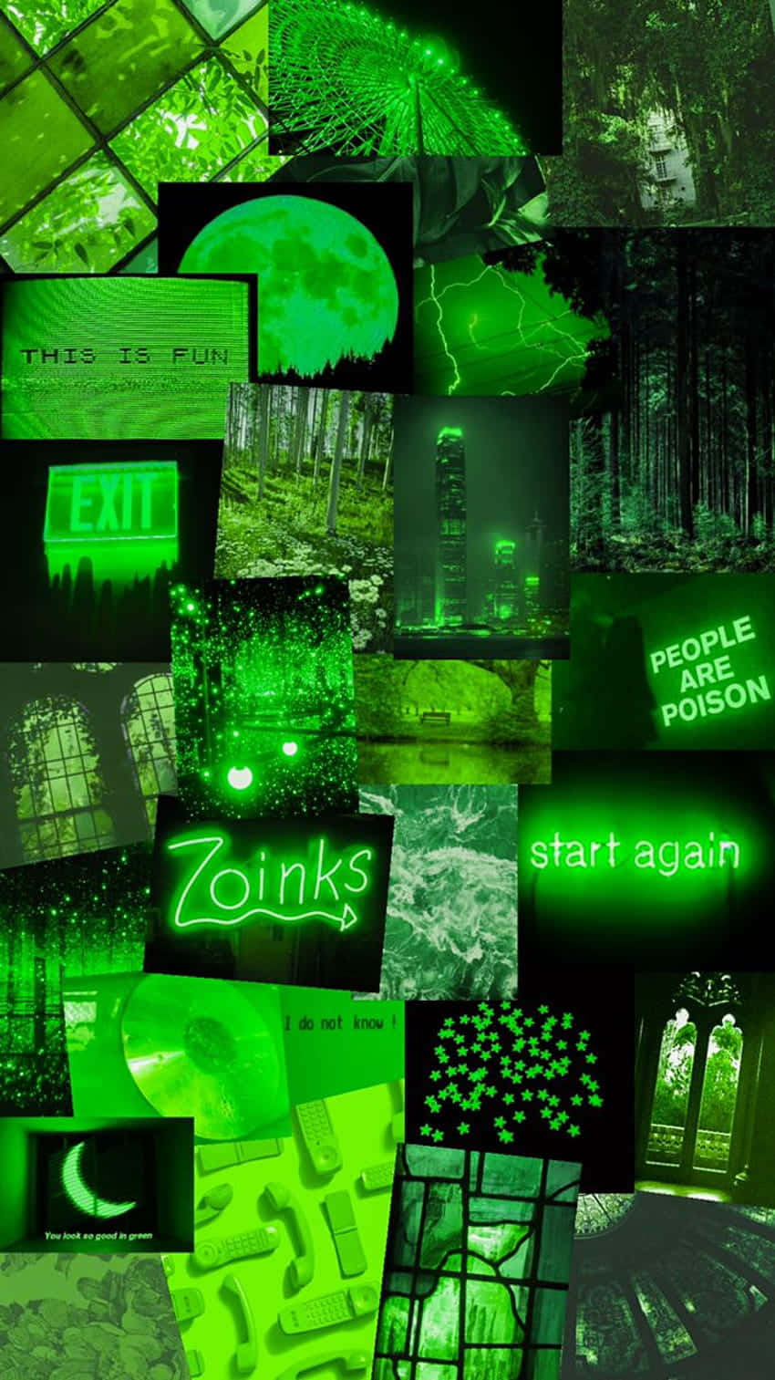 Makulay na Neon Green Aesthetic Background Wallpaper