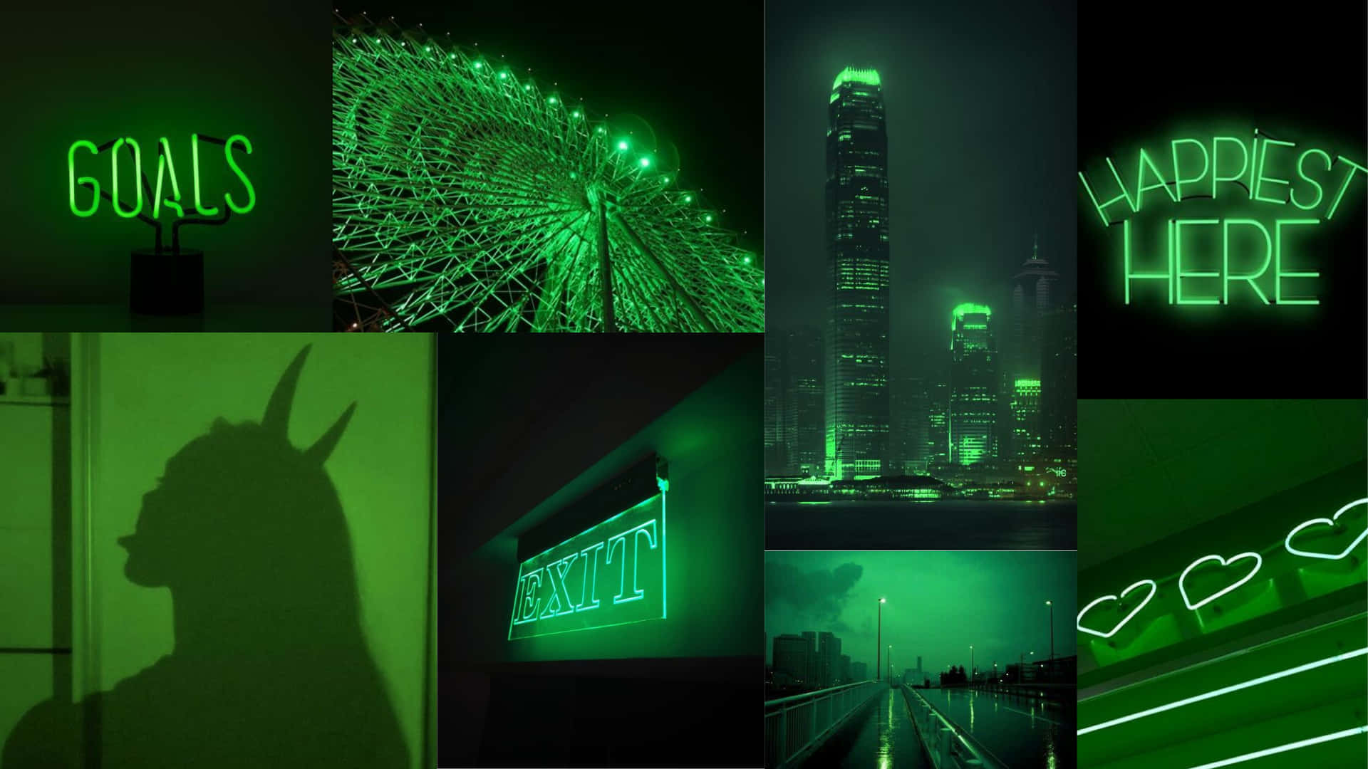 Makulay na Neon Green Aesthetic Background Wallpaper